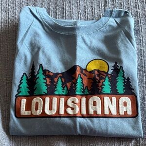 Blue Graphic Mens Shirt Louisiana